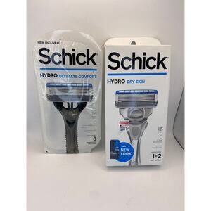 Schick Hydro Razor Bundle. Dry Skin Razor and  hydro disposable 3 pack